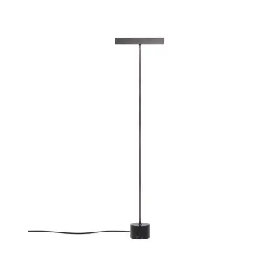 KAVE HOME Lynor golvlampa - borstat stål med svart marmorfot
