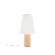 KAVE HOME Marga bordslampa - elfenbensfärgad bomull och naturligt gummiträ