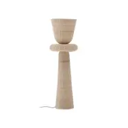 KAVE HOME Neuda golvlampa i rotting med ljus finish och UK-adapter