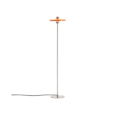 KAVE HOME Nuvira golvlampa - orange och ljusgrå borstad metall