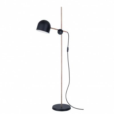 KH#2 golvlampa, mattsvart/råmässing 140cm