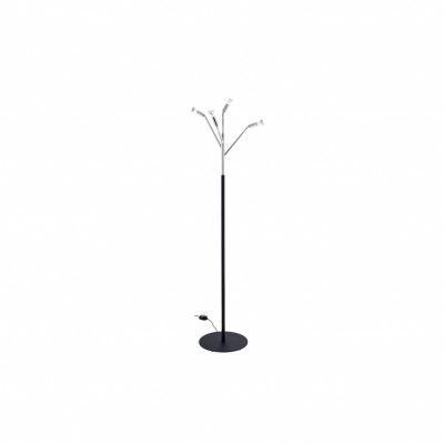 Kvist 4 golvlampa, förnicklad mässing/svart 190cm