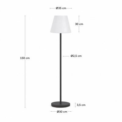 LAFORMA Amaray golvlampa - vit polyeten och svart stål