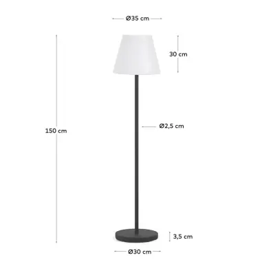 LAFORMA Amaray golvlampa - vit polyeten och svart stål