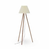 KAVE HOME Benicarlo golvlampa i massivt gummiträ med en naturlig, beige finish