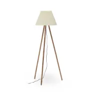 KAVE HOME Benicarlo golvlampa i massivt gummiträ med en naturlig, beige finish
