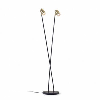 KAVE HOME Clemence golvlampa - guld och svart metall