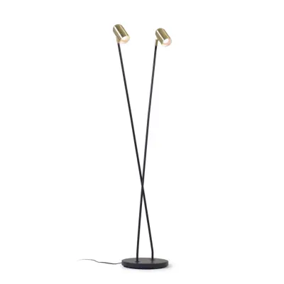 KAVE HOME Clemence golvlampa - guld och svart metall