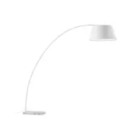 KAVE HOME Juhe golvlampa - vitt tyg, stål och marmor