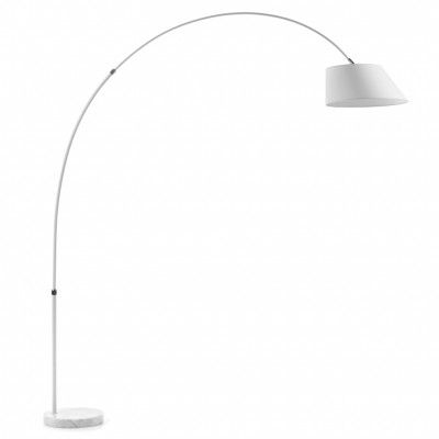 KAVE HOME Lee Golvlampa - Vit Metall / Marmor / Tyg