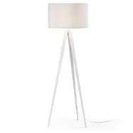 LAFORMA Uzagi Golvlampa - Vit Metall / Tyg