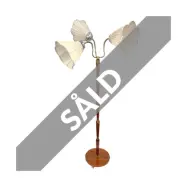 Linda golvlampa 3-arm, trä/mässing