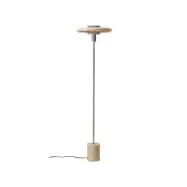 Lindby - Branford golvlampa, beige, retro, metall/travertin