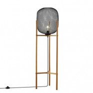 Lindby - Djuna Golvlampa Black/Wood Lindby