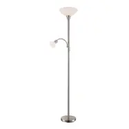 Lindby - Elaina golvlampa nickel/vit