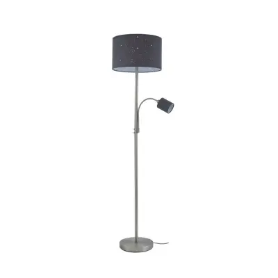 Lindby - Jaileen golvlampa 170 cm, grå, läslampa, textil