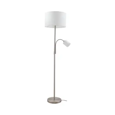 Lindby - Jaileen golvlampa, 170 cm, vit, textil, läslampa –