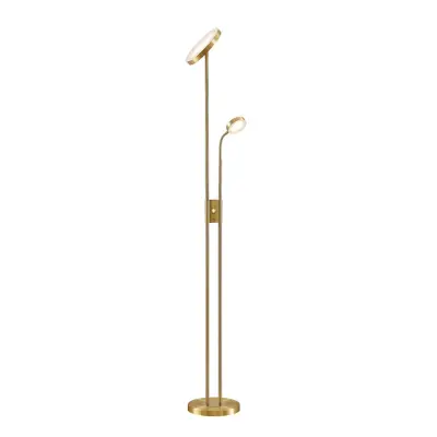 Lindby - Seppa LED-golvlampa Round Matt Brass
