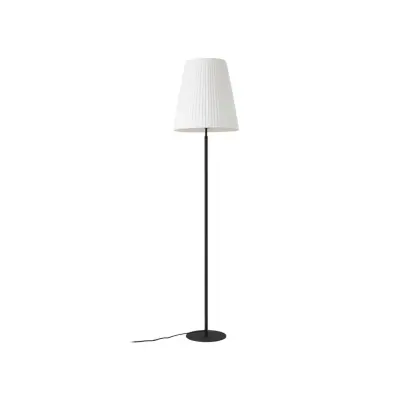Lindby - Virelle golvlampa, svart/vit, 170 cm, textil