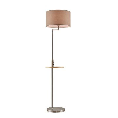 Lindby - Zinia Golvlampa Nickel/Grey/Wood