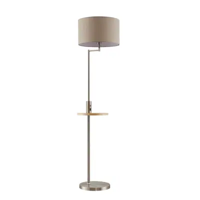 Lindby - Zinia Golvlampa Nickel/Grey/Wood