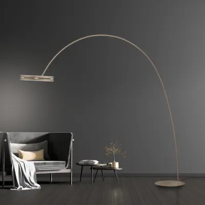 Loop-Bow LED-golvlampa, bronsfärgad, räckvidd 290 cm – PURE - Vardagsrum - Modern - Metall - Med en ljuskälla