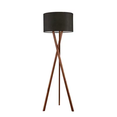 Lucande - Auriane Golvlampa Black/Walnut