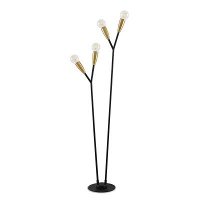 Lucande - Carlea 4 Golvlampa Black/Brass
