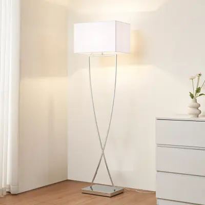 Lucande - Evaine Golvlampa Chrome/White