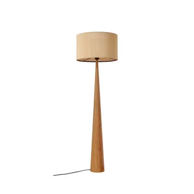 Lucande - Fabrena golvlampa, naturfärgad, bambu, höjd 138 cm