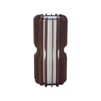 Lucande - Juneta golvlampa, brun, 75 cm, trä/textil