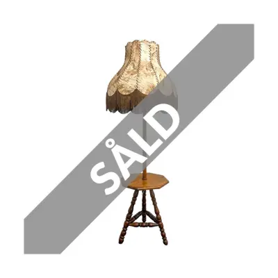 Lucas golvlampa, läder/trä