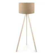 LUMI AYD golvlampa - beige PVC-tyg och ek MDF