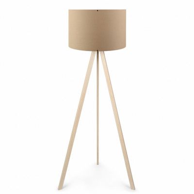 LUMI AYD golvlampa - beige PVC-tyg och ek MDF