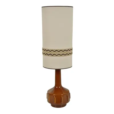 MARKET SET - Jimmy golvlampa brun/beige kant 121 cm
