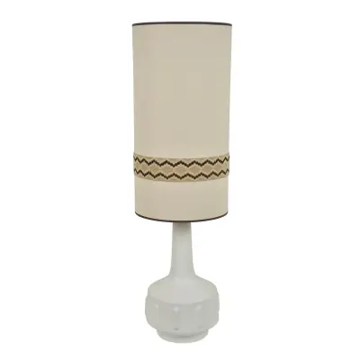 MARKET SET - Jimmy golvlampa vit/beige kant 121 cm