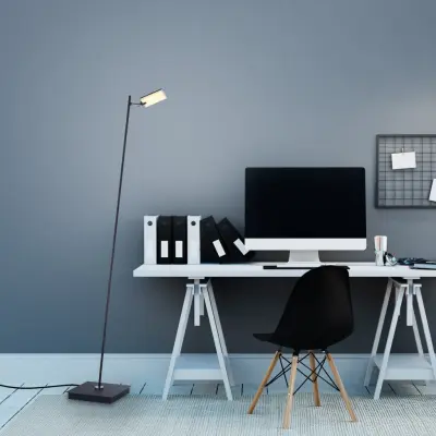 Mira LED-golvlampa, svart pärlemor, fjärrkontroll – PURE Pure Mira - Vardagsrum - Modern - Metall - Med lampskärm
