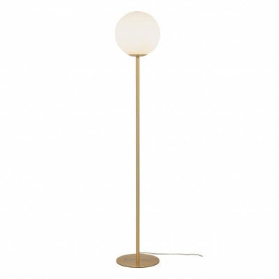 Molekyl golvlampa, matt mässing/vit