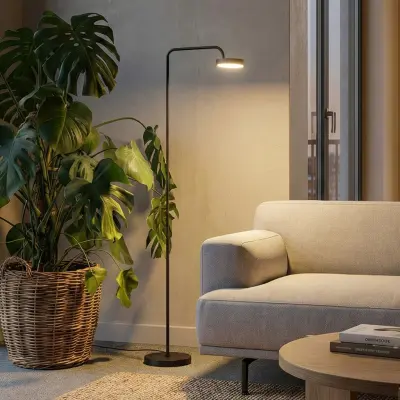 Nivo LED-golvlampa, svart, höjd 120 cm, 50° dimmer – Sigor - Vardagsrum - Modern - Aluminium - Med en ljuskälla