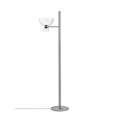 Nocturne F1 Bowl LED-golvlampa, silver, höjd 206 cm – FLOS - Vardagsrum - Design - Aluminium - Med lampskärm