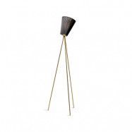 Northern Oslo Wood golvlampa black, guldigt stativ