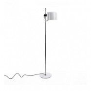 Oluce Coupé 3321 golvlampa white, kromstativ