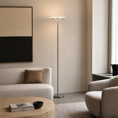 Raymond LED-golvlampa, 180 cm, titanfärgad, metall, CCT – Lucande - Vardagsrum - Modern - Med en ljuskälla