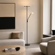 Raymond LED-golvlampa, läslampa, 180 cm, svart, metall, CCT – Lucande - Vardagsrum - Modern - Med flera ljuskällor