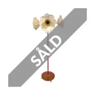 Rosa golvlampa 3-arm, trä/mässing