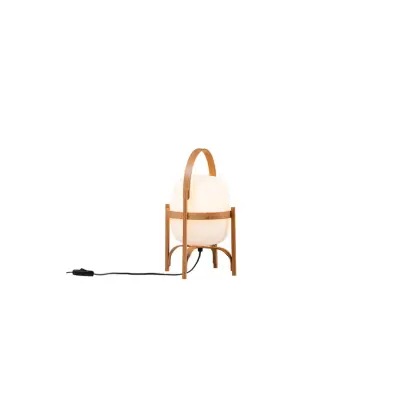 Santa&Cole - Cestita Bordslampa Wood/White Opal Glass