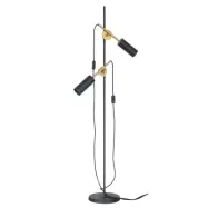 Stav 2 golvlampa, svart/råmässing 140cm