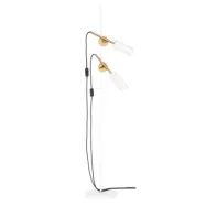Stav 2 golvlampa, vit/råmässing 140cm