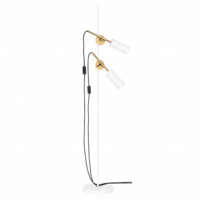 Stav 2 golvlampa, vit/råmässing 140cm