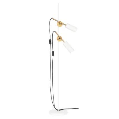 Stav 2 golvlampa, vit/råmässing 140cm
